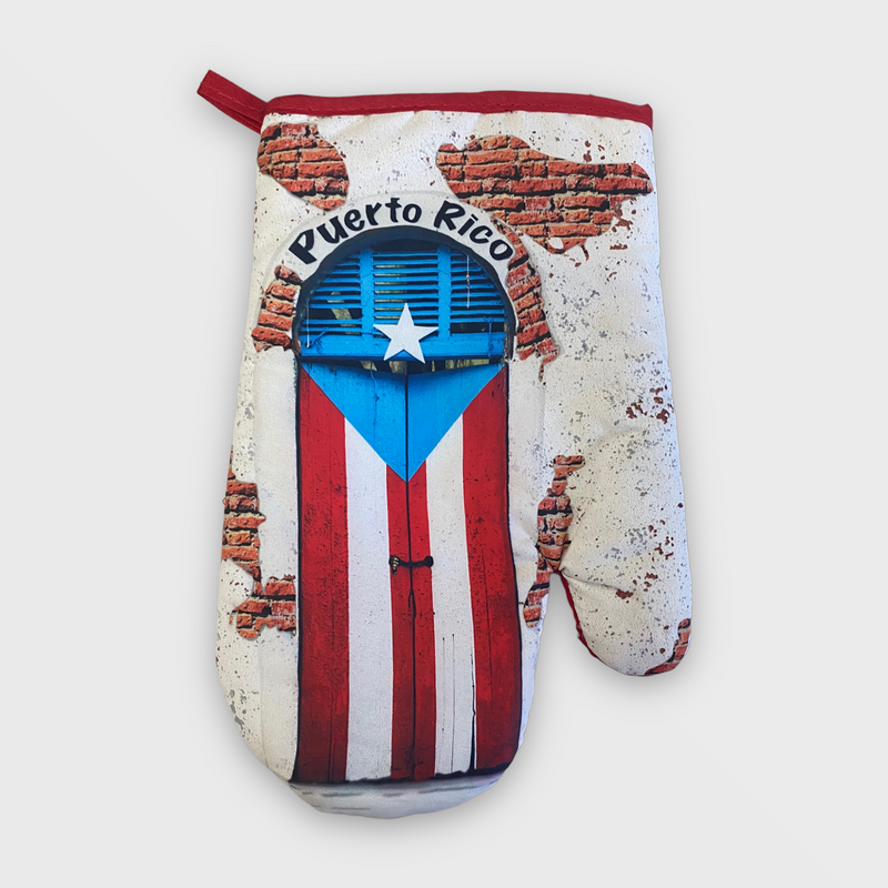 Souvenir de Puerto Rico - Guante de Cocina / Puerta con Bandera.