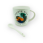 Souvenir de Puerto Rico - Tazas con Cuchara en Empaque Blanco.
