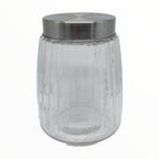 Glass Canister w/ Silver Lid (3pcs)