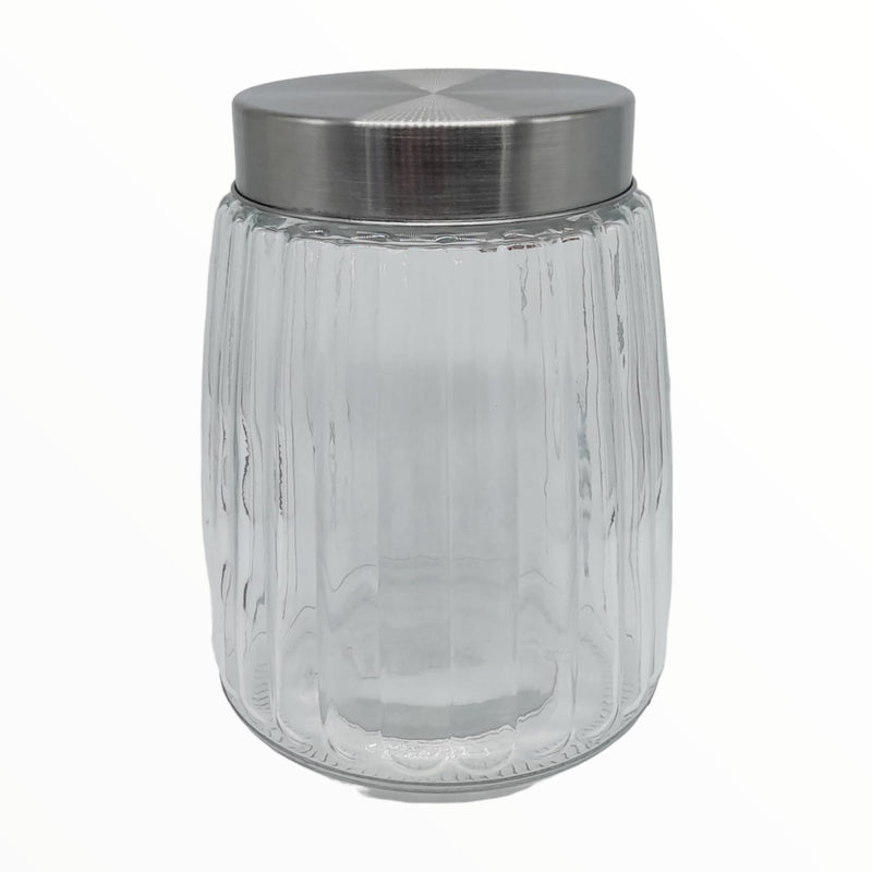 Glass Canister w/ Silver Lid (3pcs)