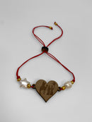 Artesanía en Madera - Pulsera de Tres Reyes Magos en Corazón *One Size*