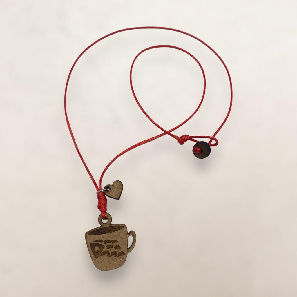 Wood Crafts - Flag Mug Necklace *One Size*