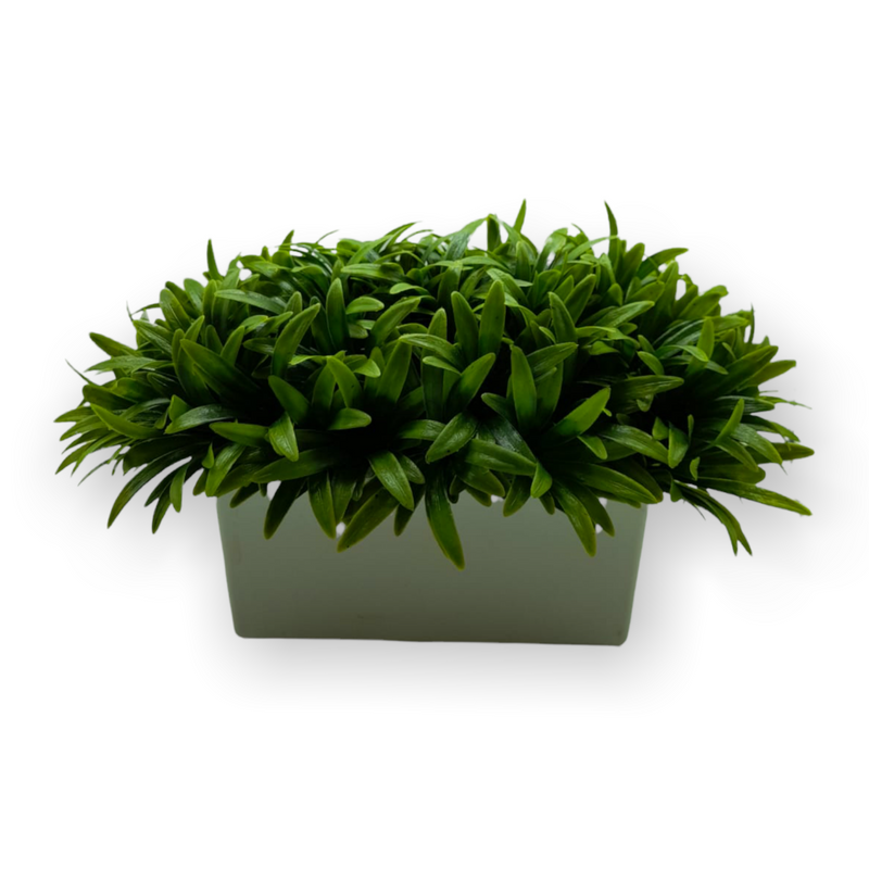 Plantas Artificiales- Macetero Blanco Rectangular.