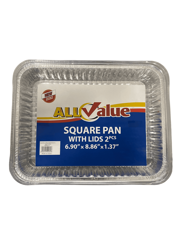 All Value - Molde Cuadrado de Aluminio c/ Tapa (6.90''x 8.86''x 1.37'').