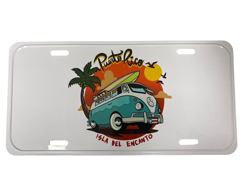 Tablillas de Puerto Rico - Estilo Blanco (License Plate).