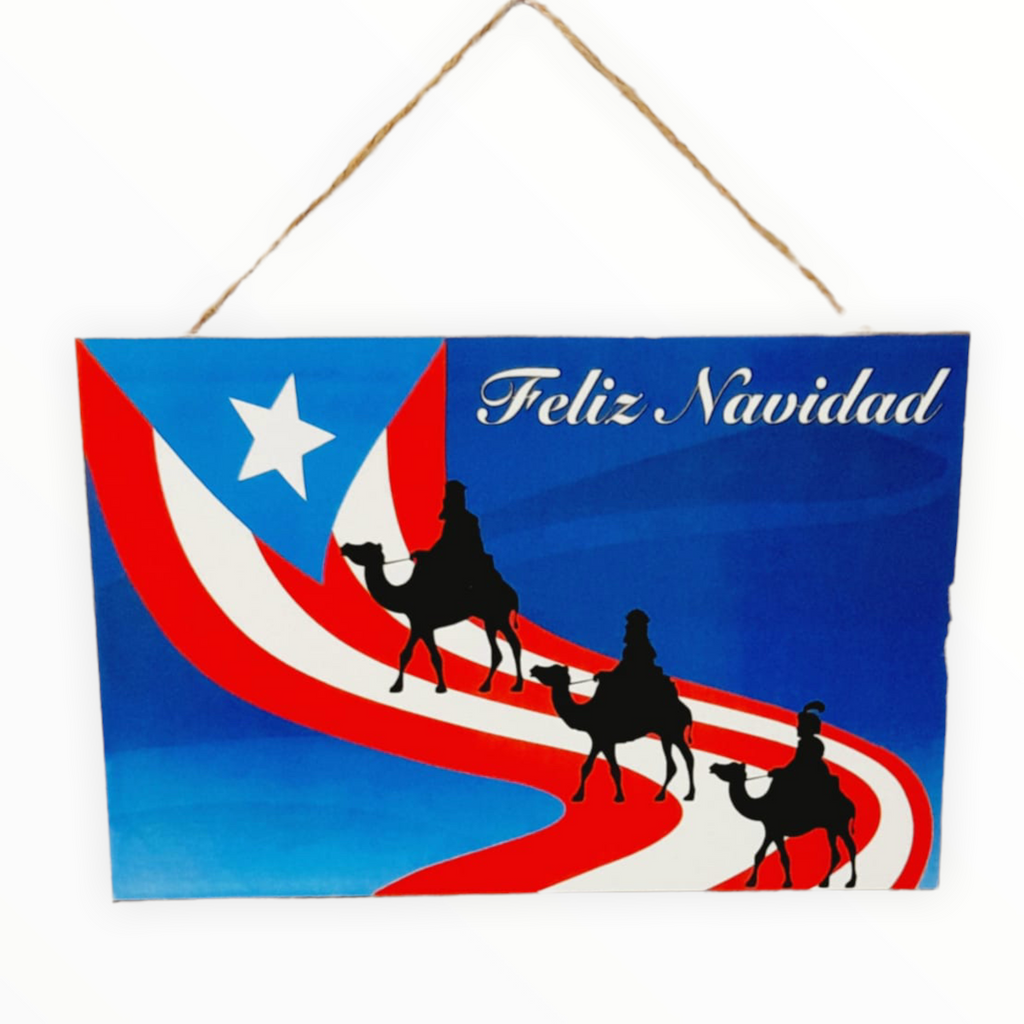 Tres Reyes Magos (3 Kings)- Placa de Madera para Colgar.