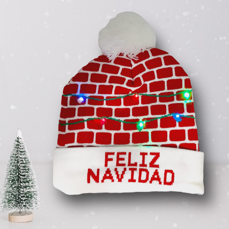 Lighted LED Hat - ''Feliz Navidad''.