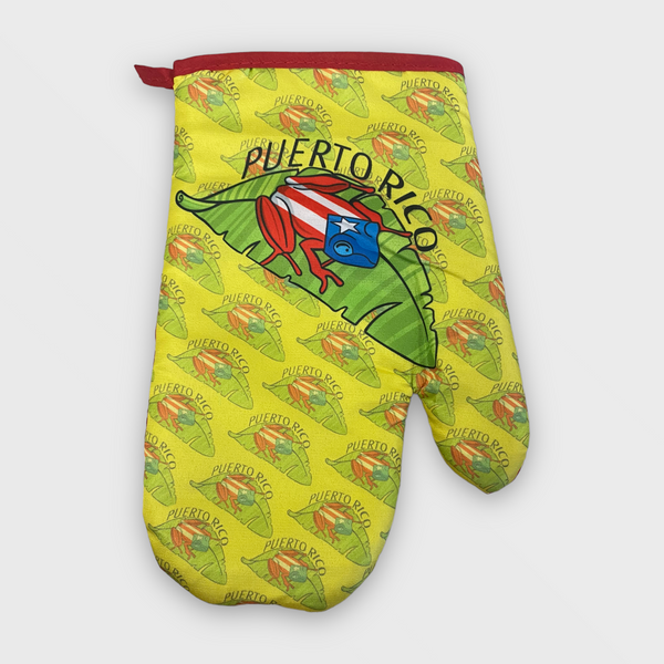 Souvenir de Puerto Rico - Guante de Cocina / Coqui en Hoja.