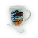 Souvenir de Puerto Rico - Tazas con Cuchara en Empaque Blanco.