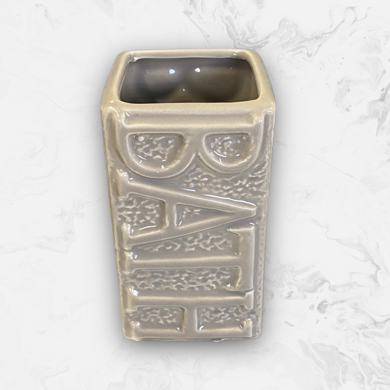 Dispensador y Vaso para Cepillos Dentales en Cerámica - ''BATH'' Beige.