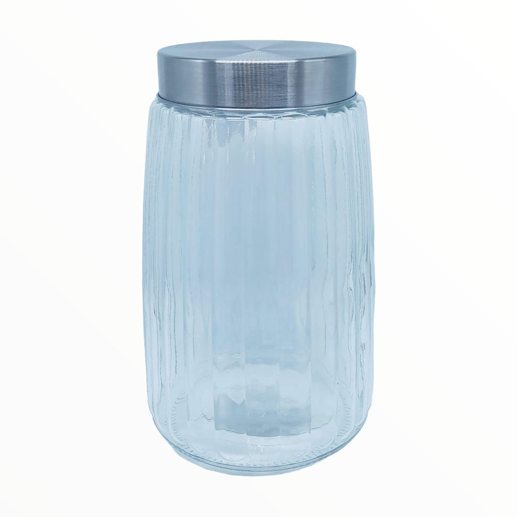 Glass Canister w/ Silver Lid (3pcs)