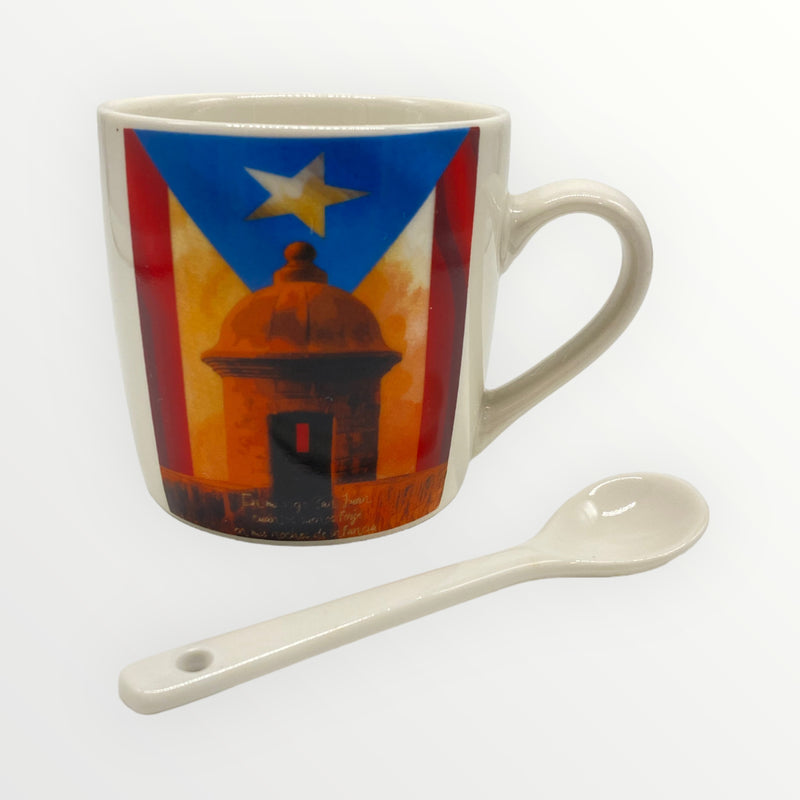 Souvenirs de Puerto Rico - Tazas con Cuchara en Empaque