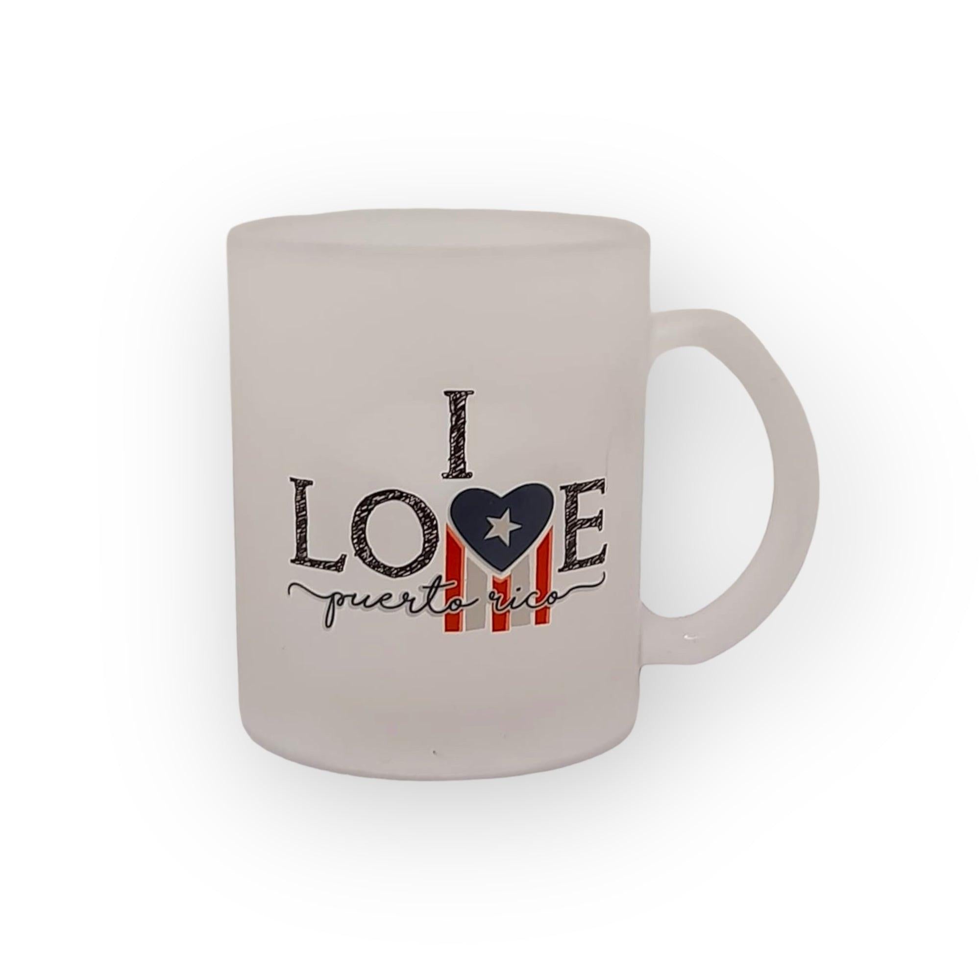 Souvenir de Puerto Rico - Tazas de Cristal Opaco (Frosted)