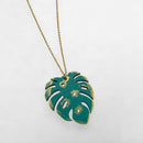 Artesanía en Madera - Collar Hoja (Cadena Stainless Steel) *One Size*