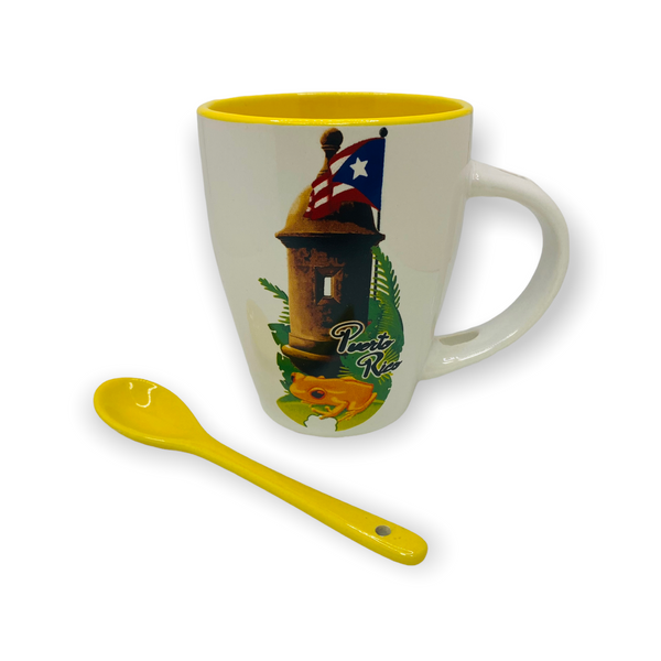 Souvenir de Puerto Rico - Tazas con Cuchara (Garita).