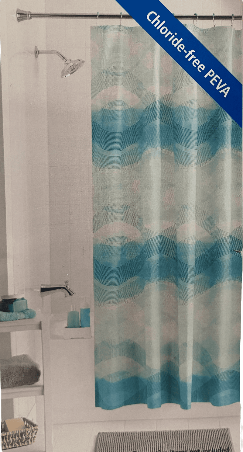 VCNY Home- Shower Curtain with Hooks 13pcs (70in x 72in).