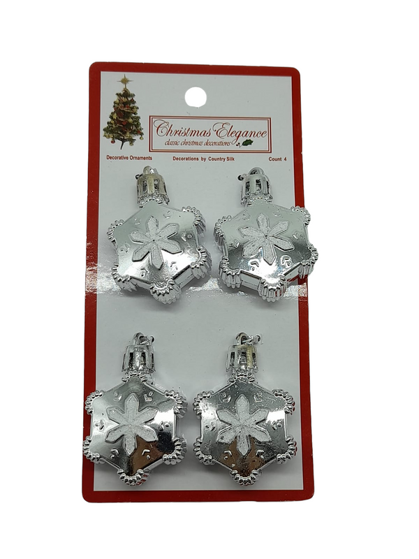 4pcs Snowflake Mini Ornaments.