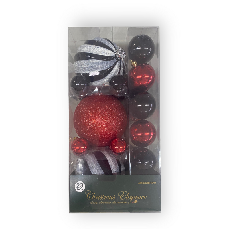 Bolas de Navidad 23pck / Estilo Negro.