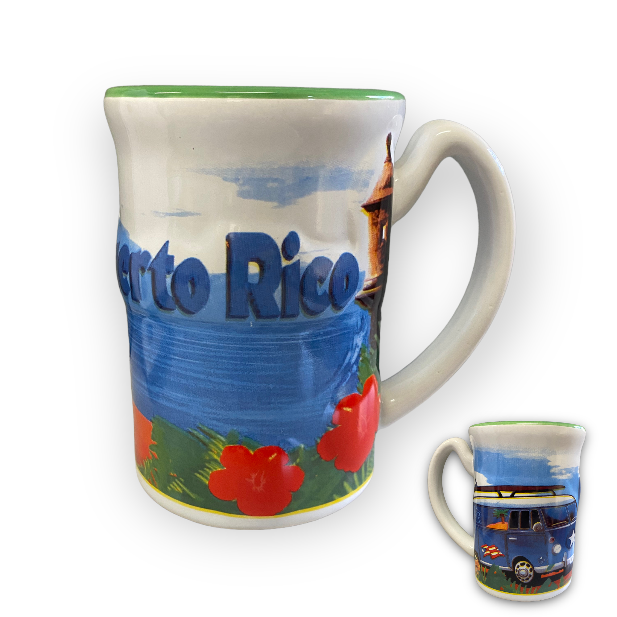 Souvenir de Puerto Rico - Taza Grande con Relieve.