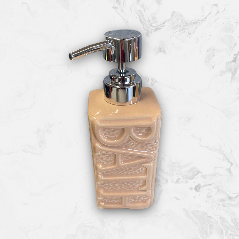 Dispensador y Vaso para Cepillos Dentales en Cerámica - ''BATH'' Crema.