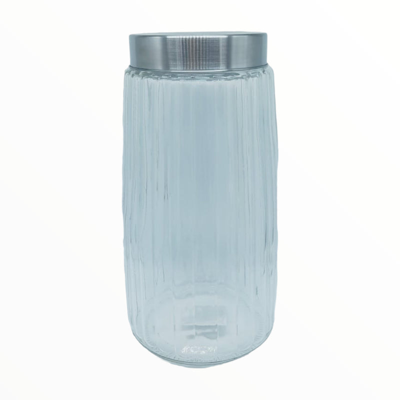 Glass Canister w/ Silver Lid (3pcs)