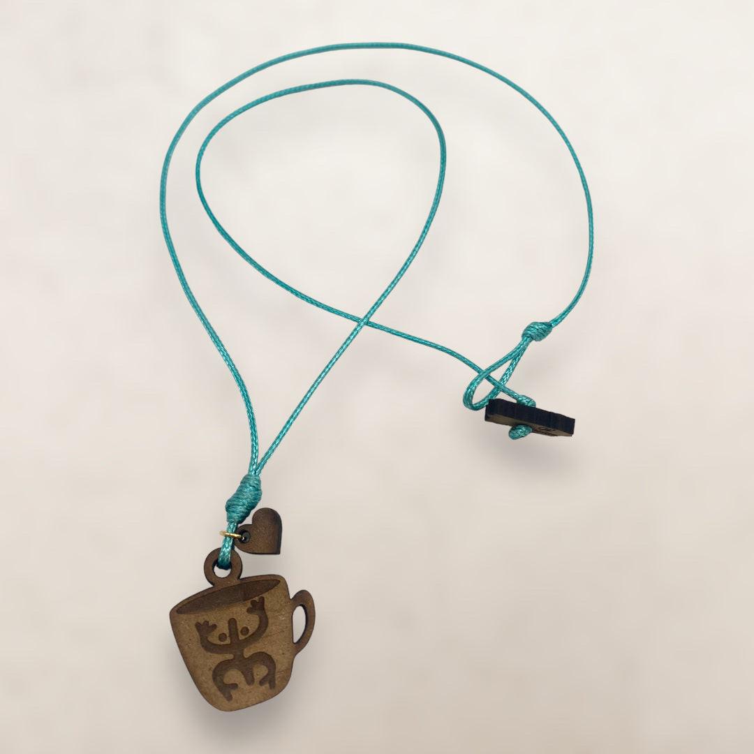 Artesanía en Madera - Collar Taza Coqui Taino *One Size*