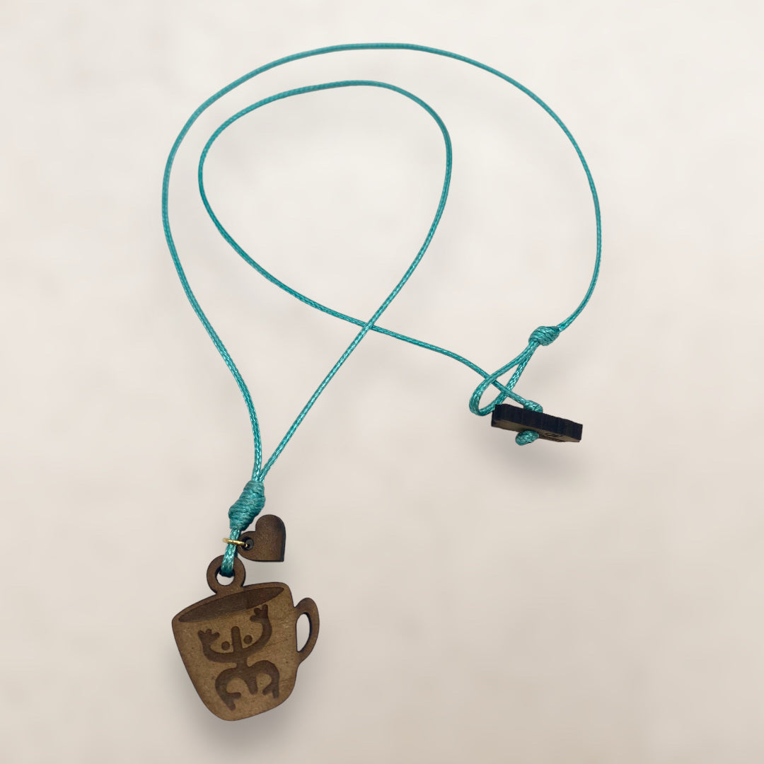 Artesanía en Madera - Collar Taza Coqui Taino *One Size*
