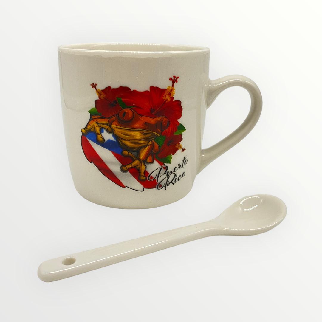 Souvenirs de Puerto Rico - Taza con Cuchara en Empaque