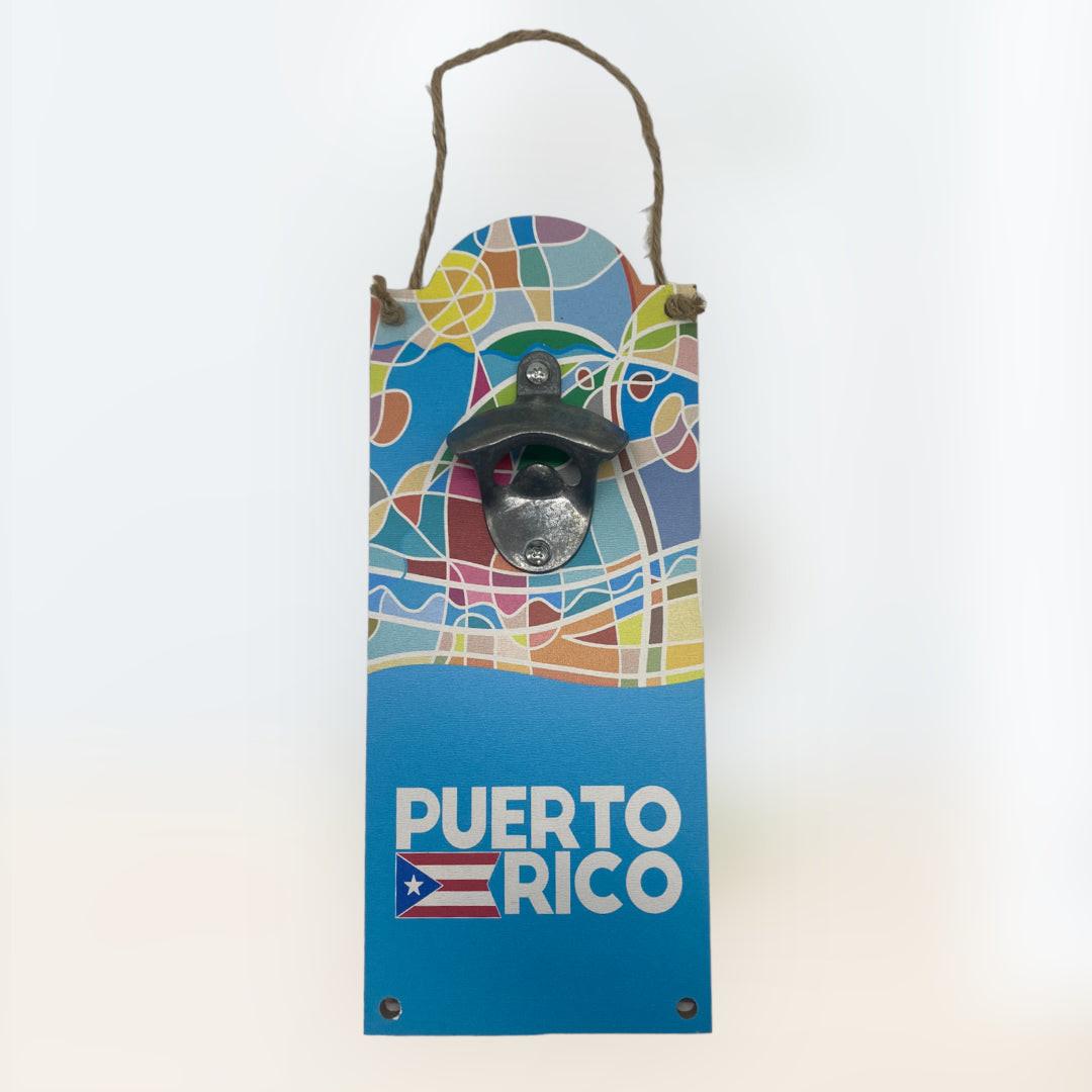 Souvenir de Puerto Rico - Placa de Madera con Abridor de Cervezas