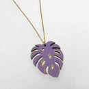 Artesanía en Madera - Collar Hoja (Cadena Stainless Steel) *One Size*