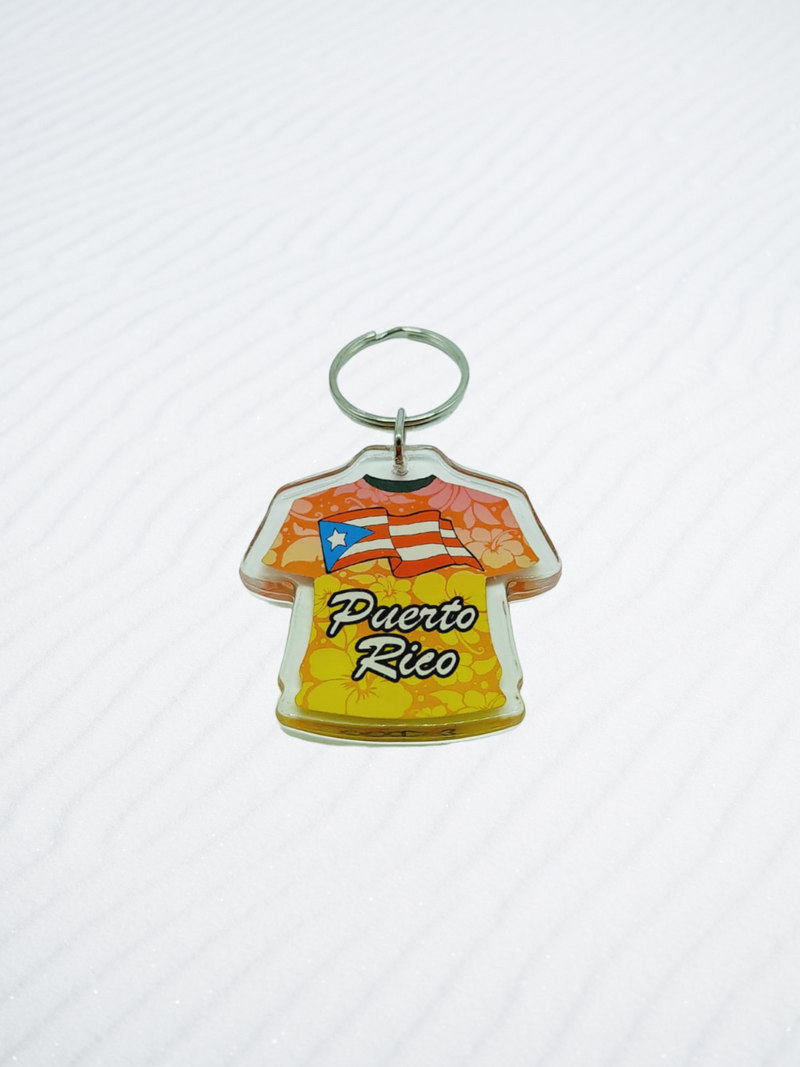 Souvenir de Puerto Rico | Llavero Plástico- Camiseta.