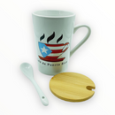 Souvenir de Puerto Rico - Taza con Cuchara y Tapa.