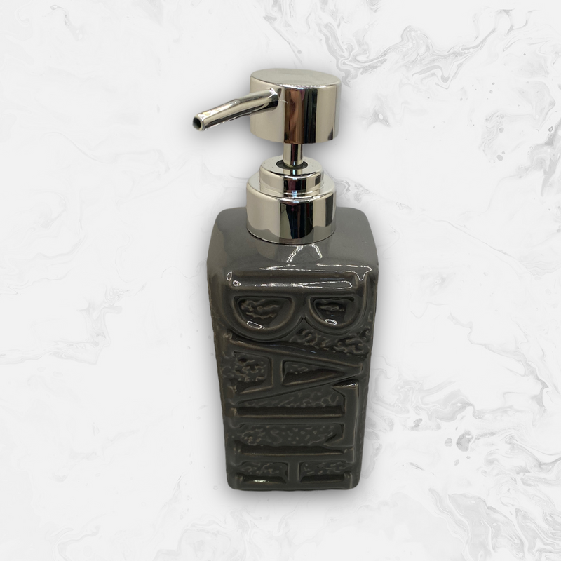 Dispensador y Vaso para Cepillos Dentales en Cerámica - ''BATH'' Gris Oscuro.