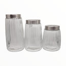Glass Canister w/ Silver Lid (3pcs)