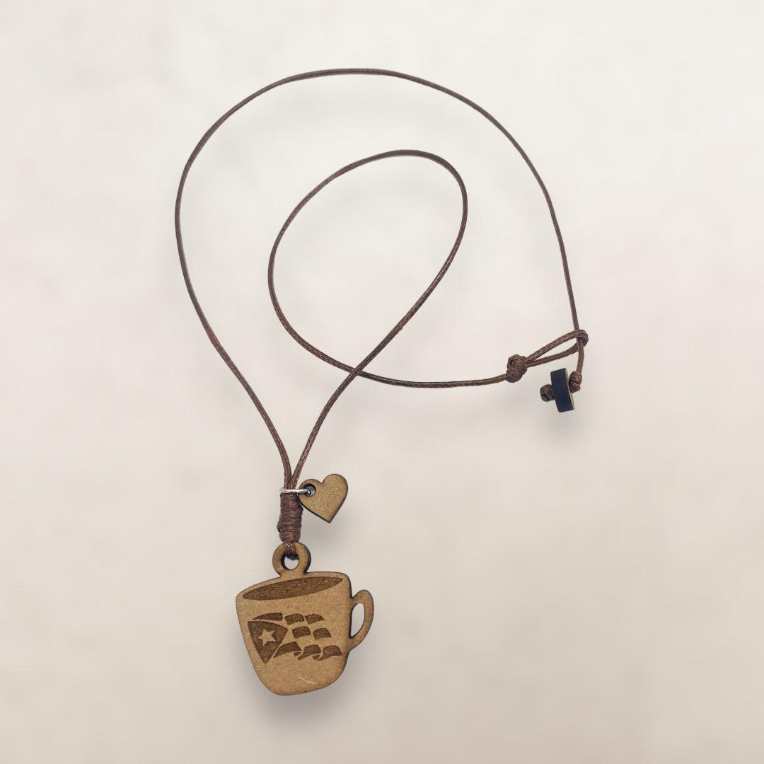 Artesanía en Madera - Collar Taza Bandera *One Size*