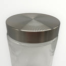 Thick Glass Container with Plastic Lid in Stainless Steel Finish