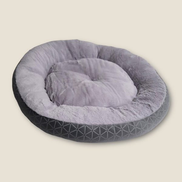 AW Pets - Cama Redonda Para Mascota Estilo Relleno Gris