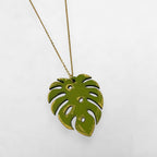 Artesanía en Madera - Collar Hoja (Cadena Stainless Steel) *One Size*