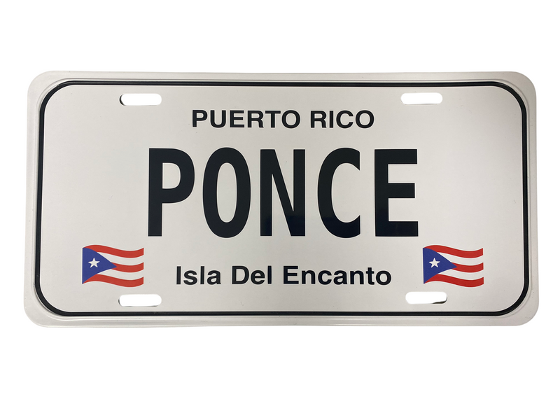 Tablillas de Puerto Rico - Estilo Blanco (License Plate).