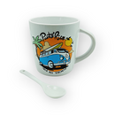 Souvenir de Puerto Rico - Tazas con Cuchara en Empaque Blanco.