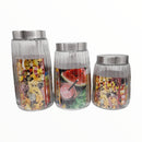 Glass Canister w/ Silver Lid (3pcs)