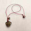 Artesanía en Madera - Collar Taza con Amapola  *One Size*