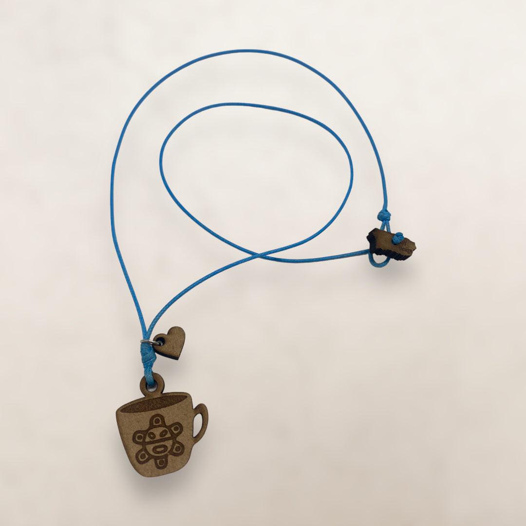 Artesanía en Madera - Collar Taza Sol Taino *One Size*