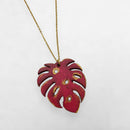 Artesanía en Madera - Collar Hoja (Cadena Stainless Steel) *One Size*