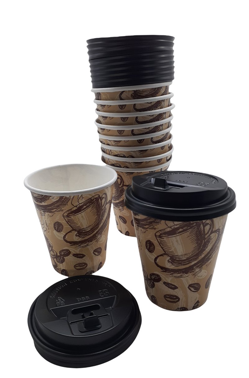 Coffee Cups Marrones- 8oz/10 Cups.