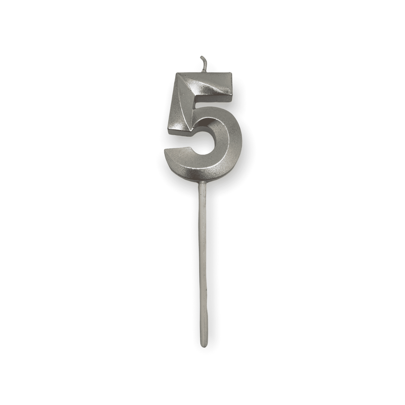 AW Party- Birthday Candle (Silver Numbers).