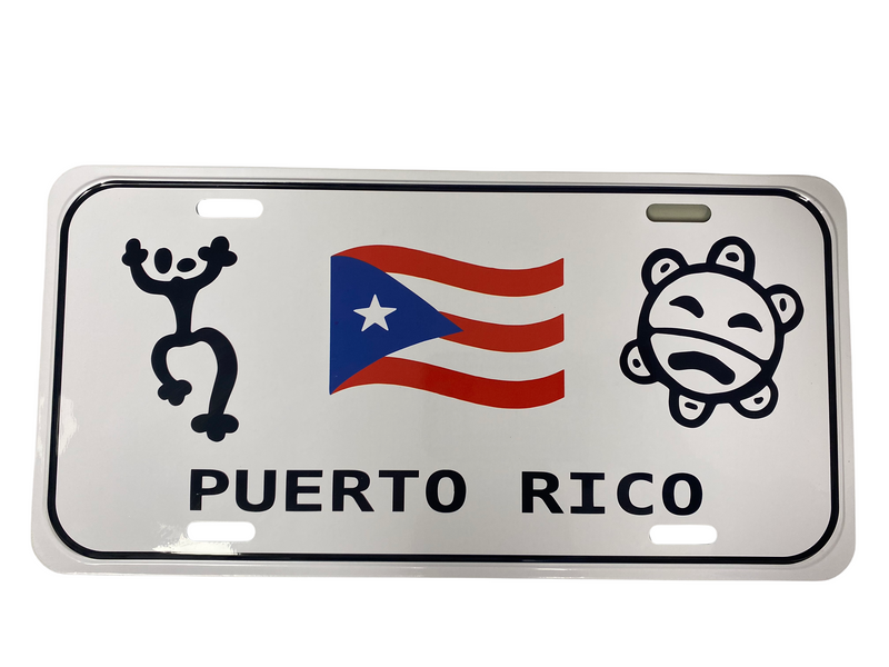 Tablillas de Puerto Rico - Estilo Blanco (License Plate).