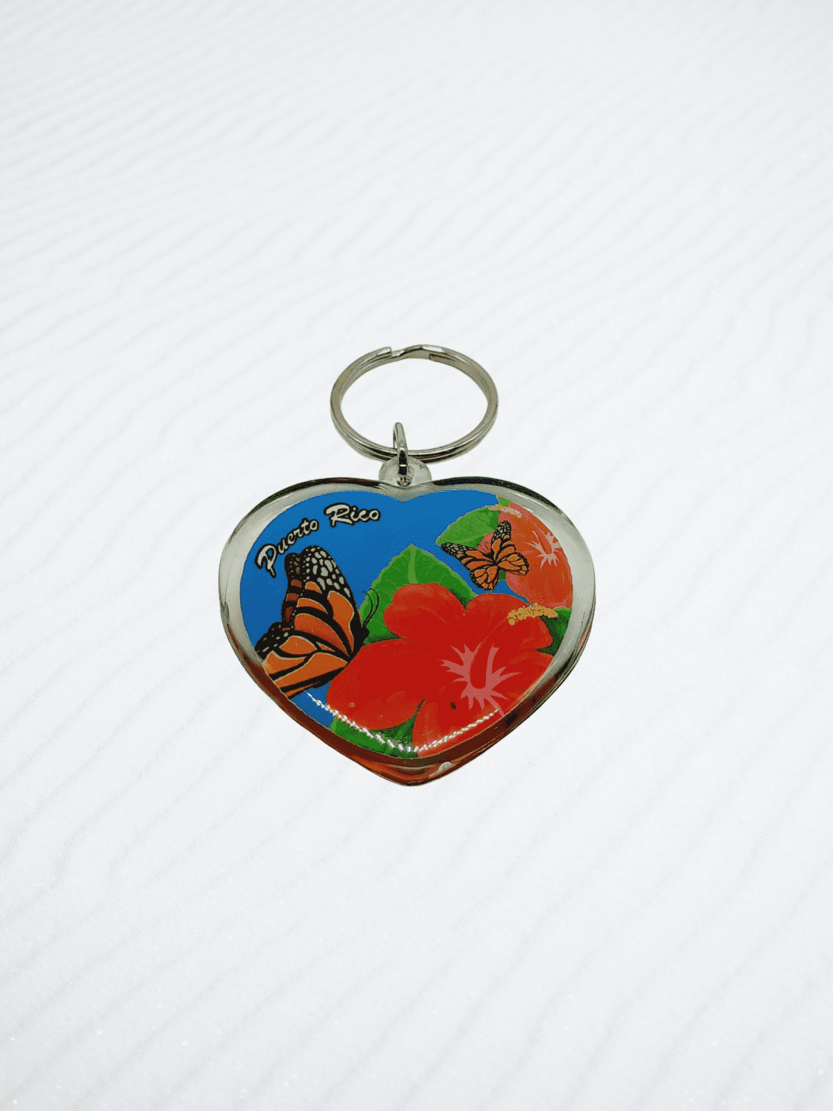 Souvenir de Puerto Rico | Llavero Plástico- Corazón.