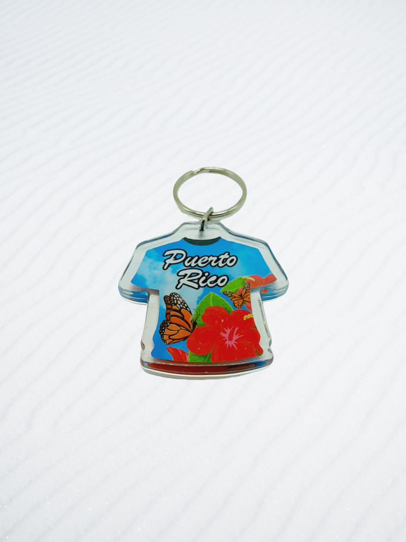 Souvenir de Puerto Rico | Llavero Plástico- Camiseta.