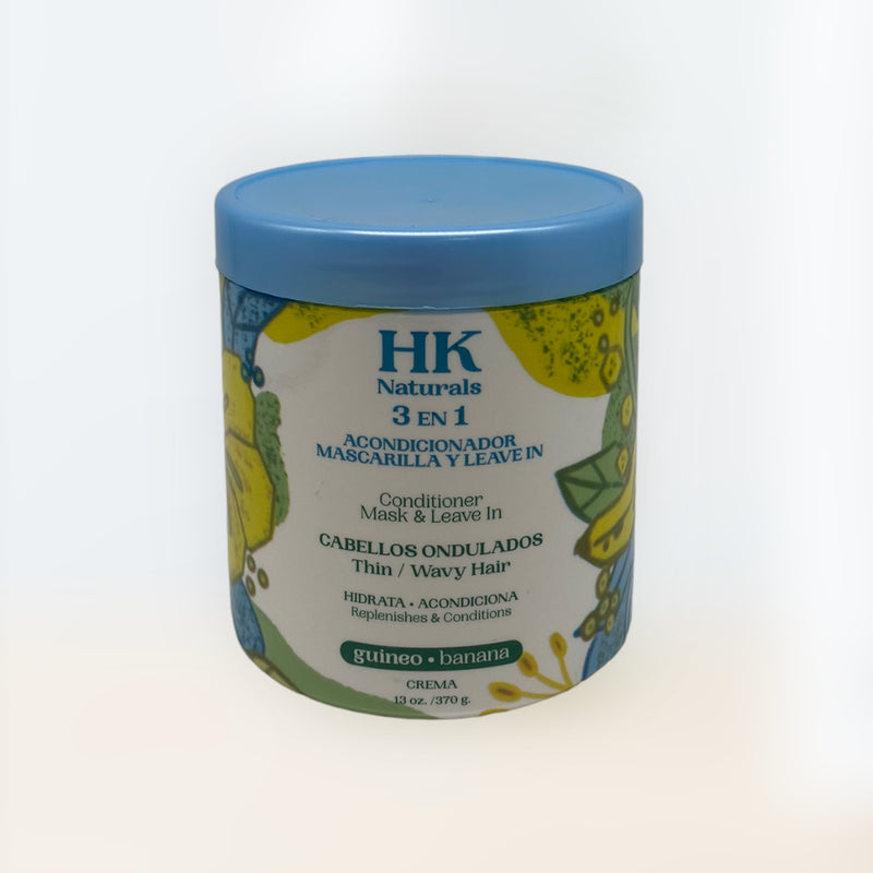 HK Naturals - 3 en 1 Acondicionador, Mascarilla y Leave-in 13oz